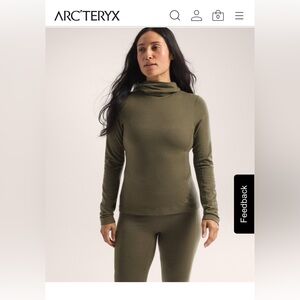 Arc'teryx Olive Long Sleeve Top Women’s Hoody Size Small